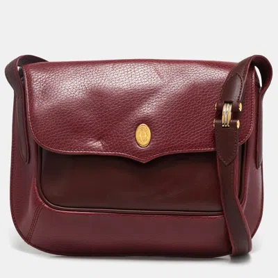 Pre-owned Cartier Crossbody Bag In Burgundy