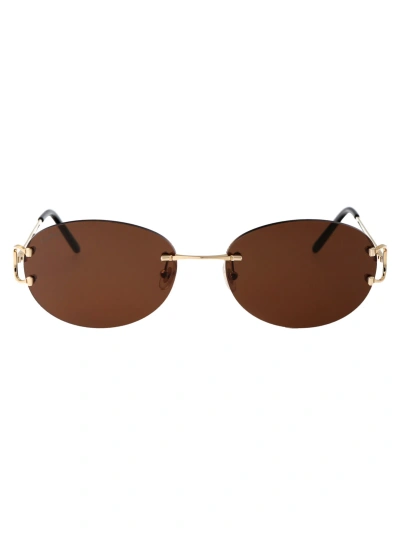 Cartier Ct0029rs Sunglasses In 002 Gold Gold Pink