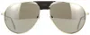 Cartier Ct0038s 007 Aviator Sunglasses In Silver
