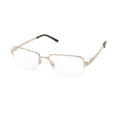 Pre-owned Cartier Ct0041o-004 Silver & Black Rectangular Eyeglasses Size Os In Multicolor