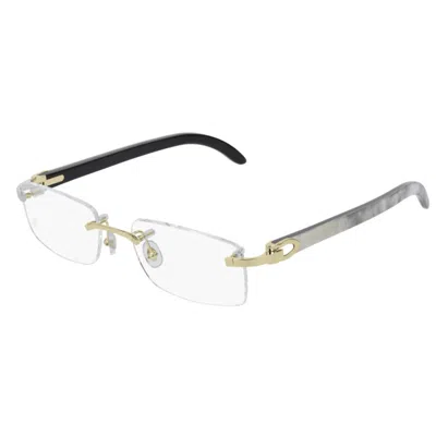Cartier Ct0046o001 Gold White Transparen