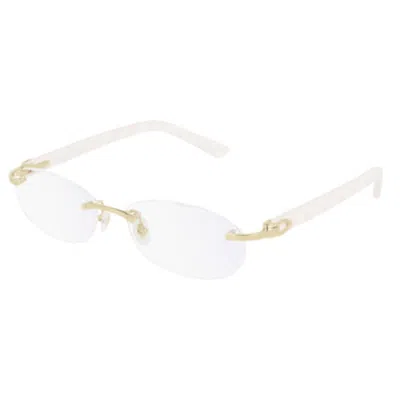Cartier Ct0056o002 Gold White Transparen