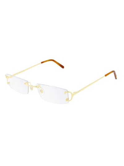 Cartier Ct0092o Eyewear In 001 Gold Gold Transparent