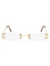 Cartier Gold Rimless Glasses In 001 Gold Gold Transparent