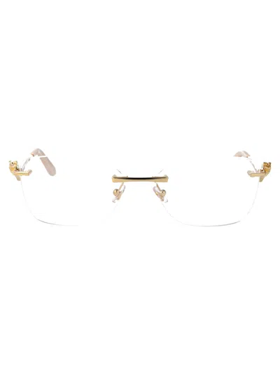 Cartier Ct0120o Glasses In 002 Gold Gold Transparent