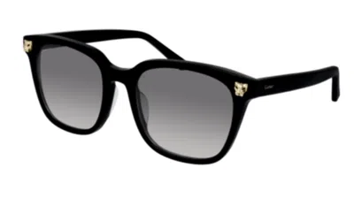 Pre-owned Cartier Ct0143sa 001 Black/grey Gradient Oversized Square Women's Sunglasses In Gray