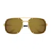 Cartier Ct0194s Santos De Sunglasses In Gold