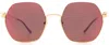 Cartier Ct0267s 003 Geometric Sunglasses In Red
