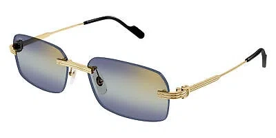 Pre-owned Cartier Ct0271s-006 Gold Sunglasses In Purple