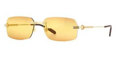 Pre-owned Cartier Ct0271s-007 Gold Sunglasses In Orange