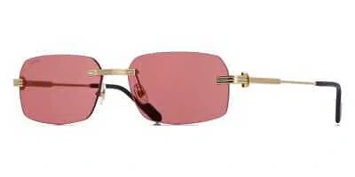 Pre-owned Cartier Ct0271s-008 Gold Sunglasses In Red