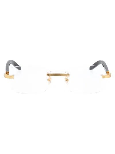 Cartier Ct0286o Glasses In 001 Gold Black Transparent