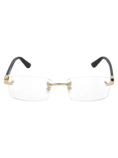 Cartier Ct0287o Glasses In 001 Gold Black Transparent