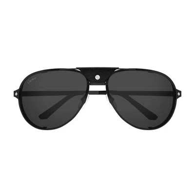 Cartier Ct0296s Santos De Sunglasses In Black
