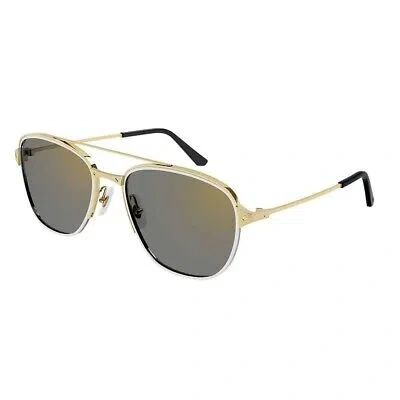 Pre-owned Cartier Ct0326s-003 Gold Sunglasses In Gray