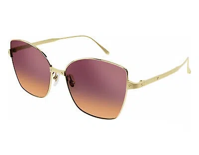 Pre-owned Cartier Ct0328s-003 Gold Sunglasses In Red