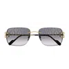 Cartier Ct0330s Décor C De  007 Gold Grey Glasses In Black