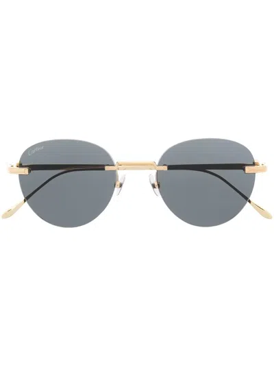Cartier Ct0331s Round Sunglasses In Gold