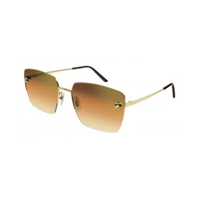 Cartier Ct0333s003 Gold Gold Orange