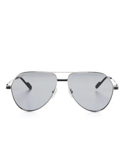 Cartier Ct0334s Sonnenbrille In Silber
