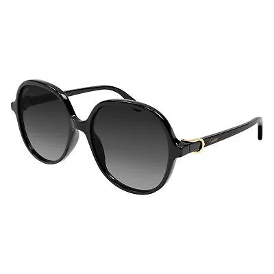 Pre-owned Cartier Ct0350s-001 Black Sunglasses In Gray