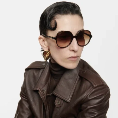 Pre-owned Cartier Ct0350s-002 Havana Sunglasses In Brown