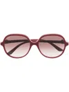 Cartier Ct0350s Oversized-frame Sunglasses In Red