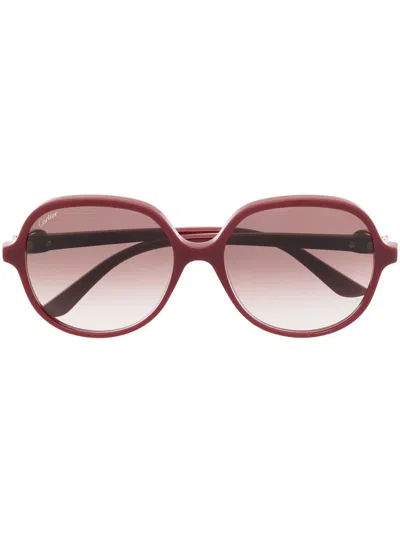Cartier Ct0350s Oversized-frame Sunglasses In Red