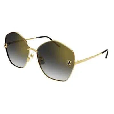 Pre-owned Cartier Ct0356s-001 Gold Sunglasses In Gray