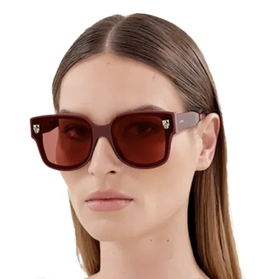 Pre-owned Cartier Ct0357s-004 Burgundy Sunglasses In Red