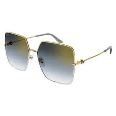 Pre-owned Cartier Ct0361s-001 Gold Sunglasses In Gray