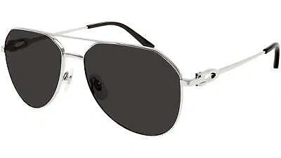 Pre-owned Cartier Ct0364s-001 Silver Sunglasses In Gray