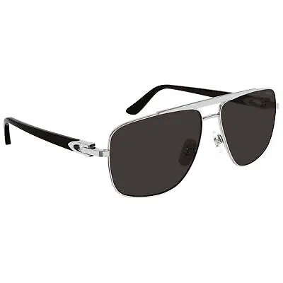 Pre-owned Cartier Ct0365s-004 Black Sunglasses In Gray