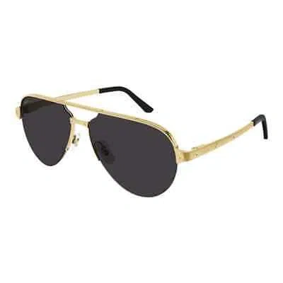 Pre-owned Cartier Ct0386s-001 Gold Sunglasses In Gray