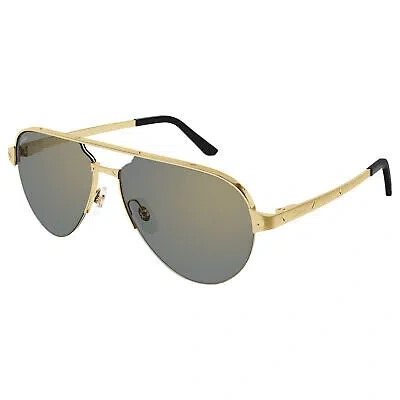 Pre-owned Cartier Ct0386s-003 Gold Sunglasses