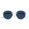 Cartier Ct0393s Signature C De  001 Silver Light Blue Sunglasses In Blue
