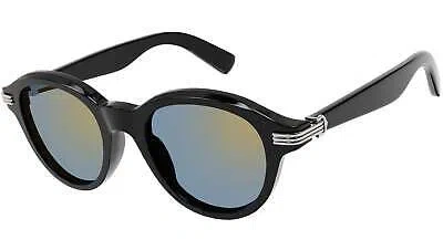 Pre-owned Cartier Ct0395s-004 Black Sunglasses In Blue