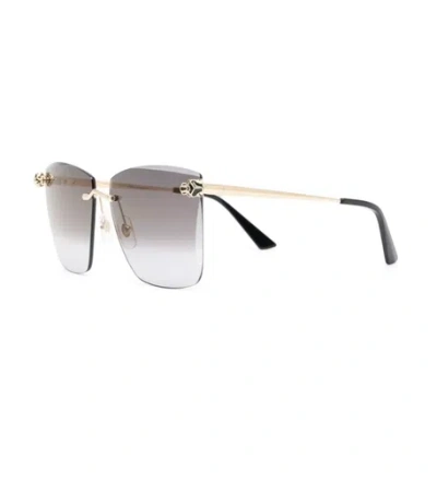 Pre-owned Cartier Ct0397s-001 Gold Sunglasses In Gray