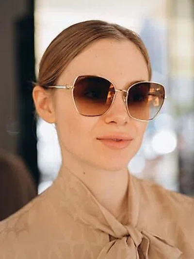 Pre-owned Cartier Ct0402s-002 Gold Sunglasses In Brown
