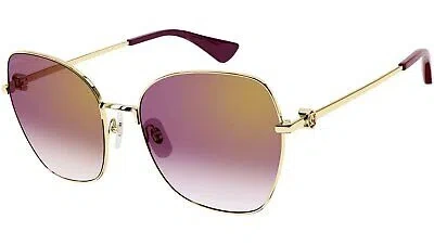 Pre-owned Cartier Ct0402s-003 Gold Sunglasses In Red
