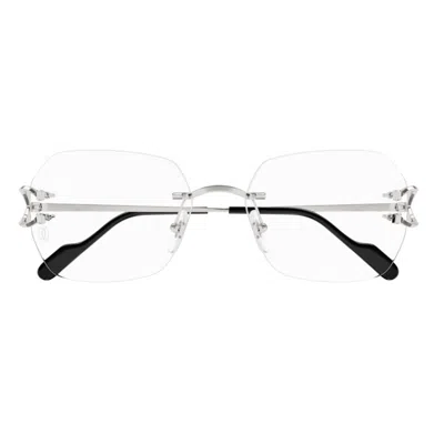 Cartier Ct0416o002 Silver Silver Transpa