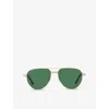 Cartier Mens Gold Ct0425s Pilot-frame Metal Sunglasses In Gold