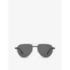 Cartier Mens Silver Ct0425s Pilot-frame Metal Sunglasses In Silver