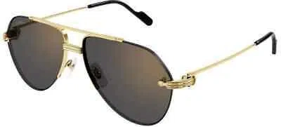 Pre-owned Cartier Ct0427s-005 Gold Sunglasses In Gray