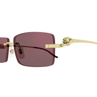 Cartier Ct0430s009 Gold Gold Red