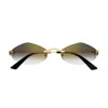 Cartier Ct0433s Panthère De  001 Gold Sunglasses In Multi