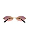 Cartier Ct0433s Sunglasses In Gold Gold Violet