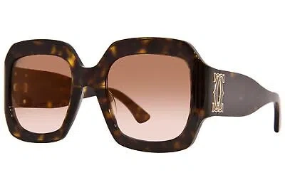 Pre-owned Cartier Ct0434s-002 Havana Sunglasses In Brown