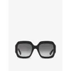 Cartier Womens Black Ct0434s Butterfly-frame Acetate Sunglasses In Black