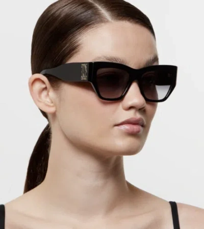 Pre-owned Cartier Ct0435s-001 Black Sunglasses In Gray